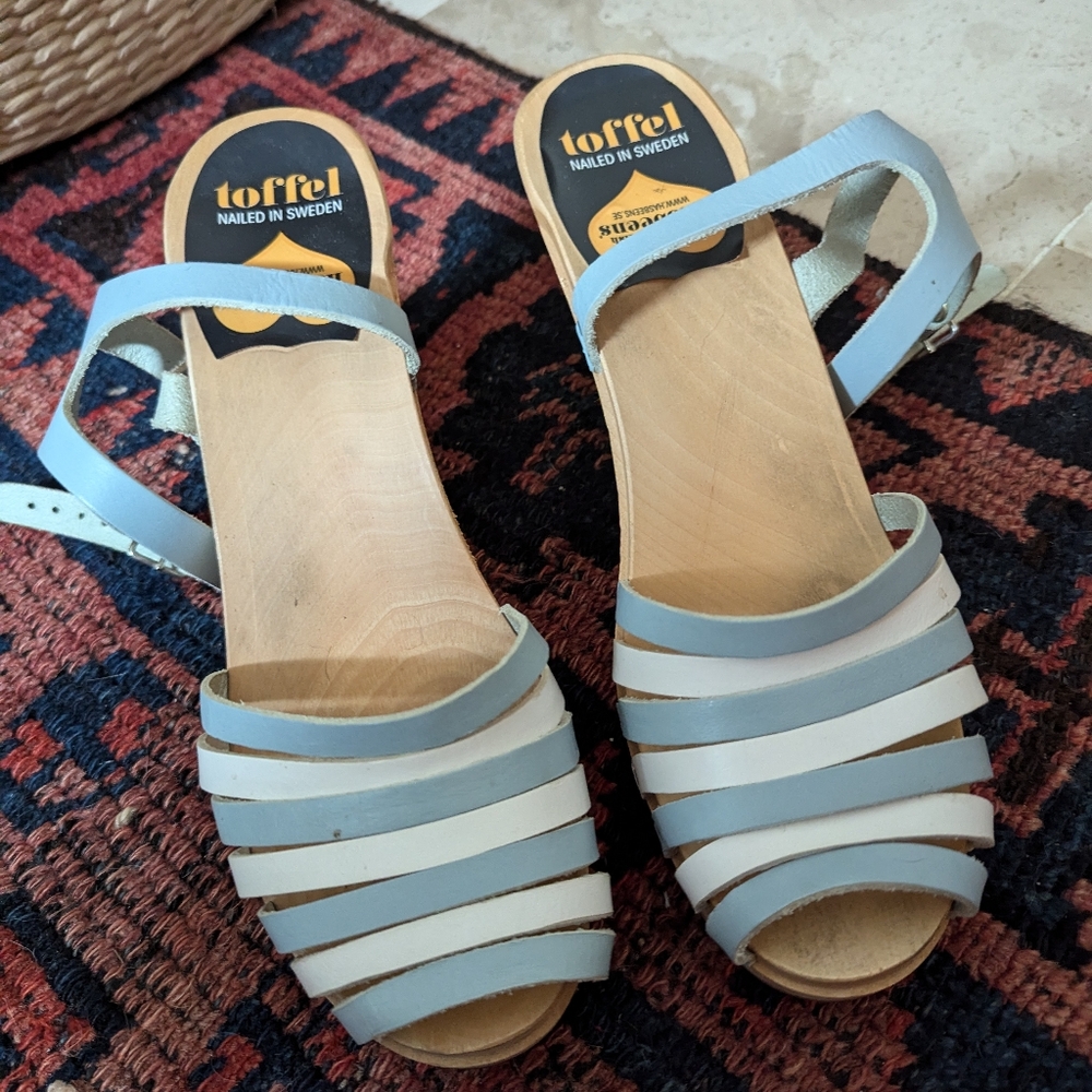 Blue & white swedish hasbeens